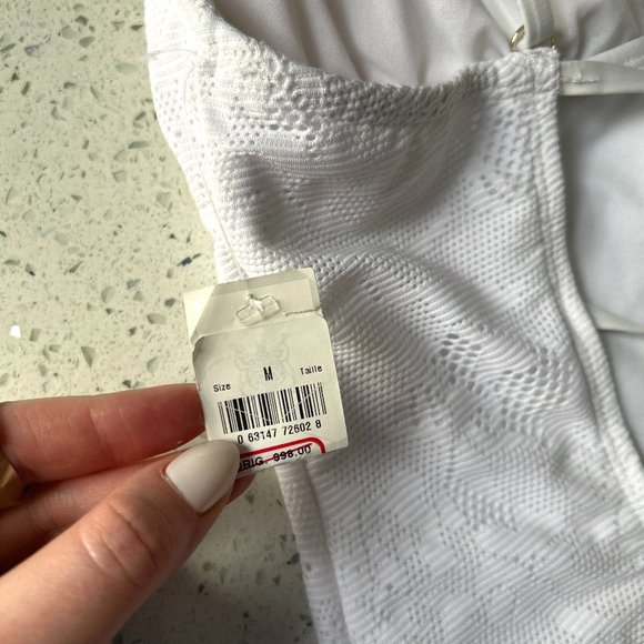 Design Lab White One Piece Bathing Suit | Women's Bathing Suit Size large - Picture 6 of 9